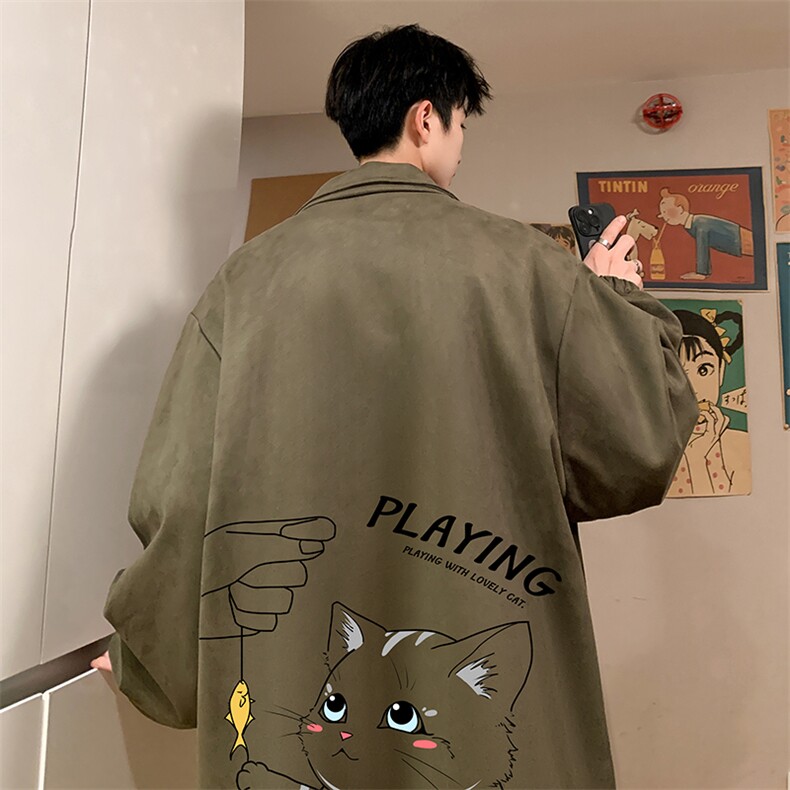 麂皮绒夹克男大码立领褂子外套JK85129-P68加绒款-P78,男装夹克,电商A040