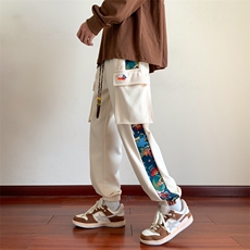 wassuphappy美式工装裤男春秋季潮牌刺绣卫裤宽松休闲运动长裤子，男装休闲裤，电商B325