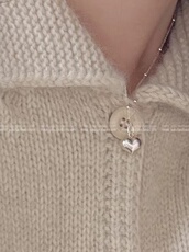 乳白色拼接翻领毛衣外套秋冬韩系慵懒宽松开衫外穿上衣，女装针织衫/毛衣，半城羊绒