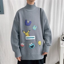 M18079-P45加绒P65半高领毛衣男士大码针织衫男毛线衣男线衫，男装针织衫/毛衣，电商A040