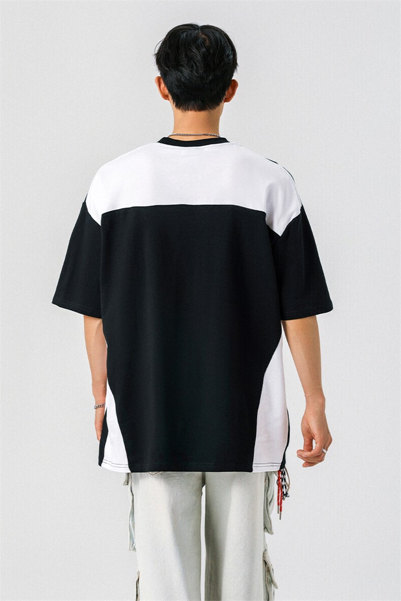 凉感双色拼接设计羽毛球球服大码M-5XL短袖T恤男DX78029P50控78,男装T恤,星座226-1
