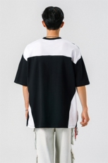 凉感双色拼接设计羽毛球球服大码M-5XL短袖T恤男DX78029P50控78，男装T恤，星座226-1