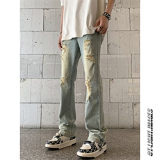 夏季美式高街ins小众破洞牛仔裤货号K755P6588，男装牛仔裤，电商A063