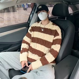 美式圆领毛衣男慵懒风休闲针织衫M5546 P45图片