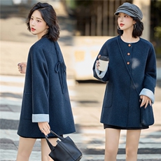 100%绵羊毛2025冬季新款气质温暖双面绵羊毛毛呢外套女，女装双面呢大衣，美沁