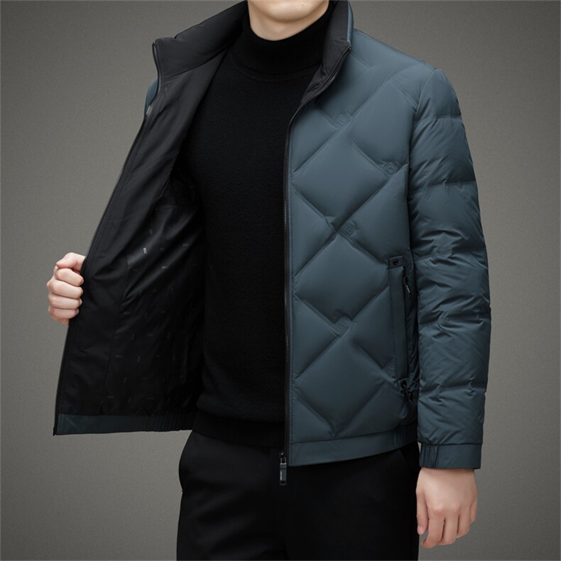 DJ23YR9933钱塘2020-3中年男士时尚休闲简约立领冬季羽绒服P230，男装羽绒服，钱塘207-3