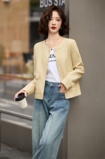 2025春秋季新款高级感质感长袖短款圆领pu皮衣夹克欧美时尚外套女，女装皮衣，跑量工厂店