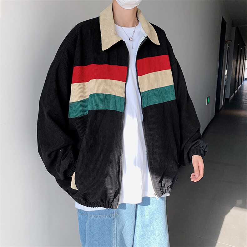 灯芯绒外套秋潮流撞色休闲夹克ins港风宽松百搭棒球服 W1190-P56图片