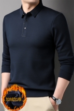 LM3092男士2023年秋冬款长袖加绒加厚商务时尚休闲修身T恤P60，男装T恤，电商B360