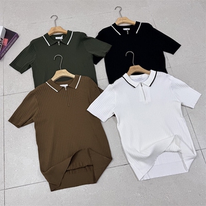 夏季冰丝拉链款薄款短袖翻领polo 77057-P55图片