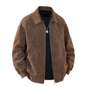 新款皮衣夹克男青少年学生潮流麂皮外套图片