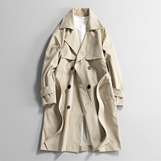 现货中长款大衣男2025新款春季外套高级感英伦风衣F02525-P98，男装风衣，星座308B-2