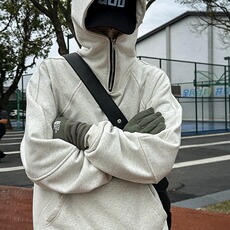 重磅半拉链卫衣男秋冬季美式复古潮流加绒宽松连帽青少年上衣外套，男装卫衣，星座603-2