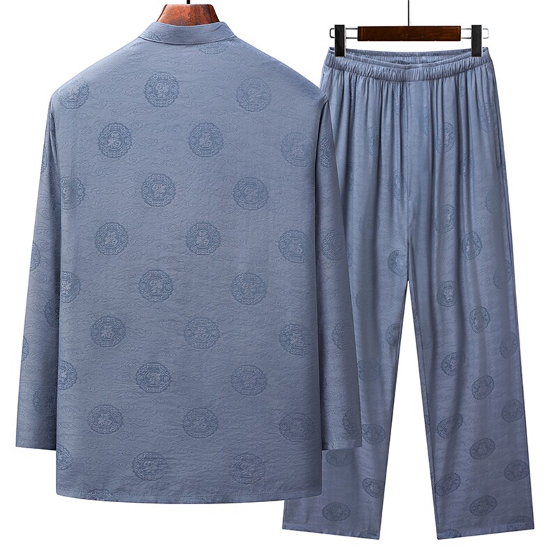 中老年套装短袖唐装太极服中式休闲套装风TR2290-P135,男装民族服装,星座1105-3