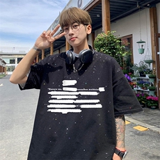 量大优供抖音视频支持得物配合二开美式满天星亮片短袖T恤MTX136，男装T恤，电商A486
