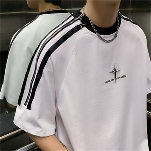 C339-P36 2024夏季新款设计感短袖T恤男美式高街潮流休闲上衣现货图片