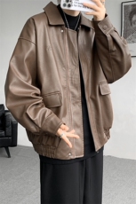 8XL-M皮衣外套男港风复古美式加绒加厚皮夹克机车PY858P95控128，男装皮衣，电商D206-1