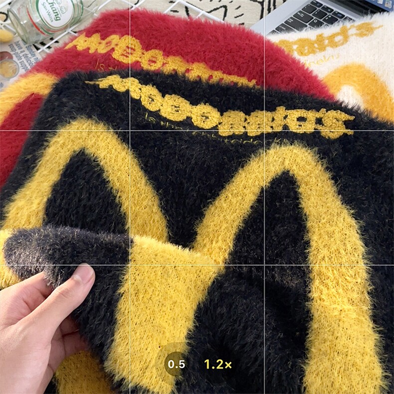 港风秋款男圆领毛衣条纹字母印花兔耳朵针织衫休闲外套M9157P50,男装针织衫/毛衣,星座1013-1