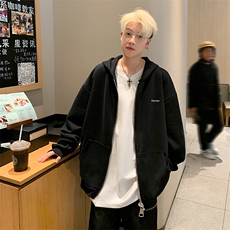 开衫卫衣男士春秋款2024新款秋季夹克男生连帽上衣服春装外套W72，男装夹克，星座506