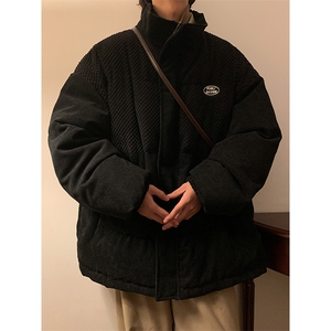 灯芯绒棉袄厚外套港风日系棉衣纯色棉服大码1016-1 W62 P118 K158图片