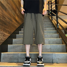 七分裤男士港风潮流百搭夏季学院风2024新款ins宽松短裤K5641-P26，男装牛仔裤，星座412-3
