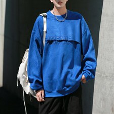 350克重W2204-P-60控78秋季新款重磅麂皮绒日系港风宽松卫衣外套，女装短外套，电商A036A