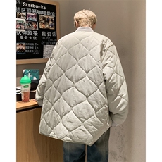 冬季复古菱格加厚棒球服棉衣男宽松情侣百搭棉服外套潮M0163-P58，男装棉衣，星座308B-2