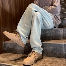 美式街头黄泥色牛仔裤男洗水做旧直筒长裤高街潮XN082-P40，男装牛仔裤，星座1001-1