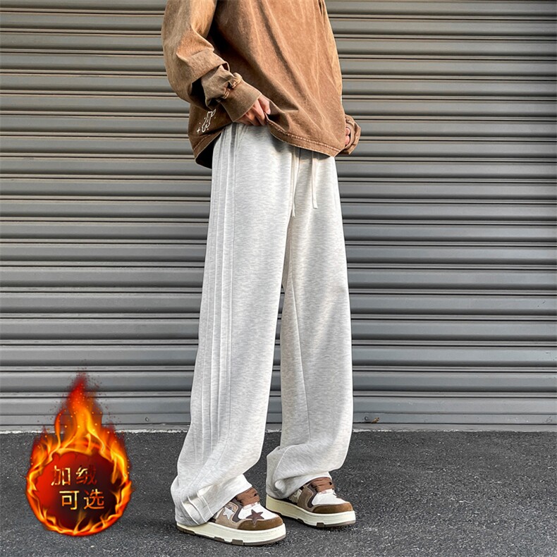 华棉高街秋冬加绒直筒宽松坠感休闲裤X1610-特批35加绒特批46，男装卫衣，星座718