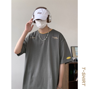 短袖t恤男士圆领港风潮流体桖夏季印花百搭t恤TC3031-P25控49