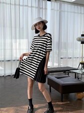 韩版拼接连衣裙，女装连衣裙，依多坊