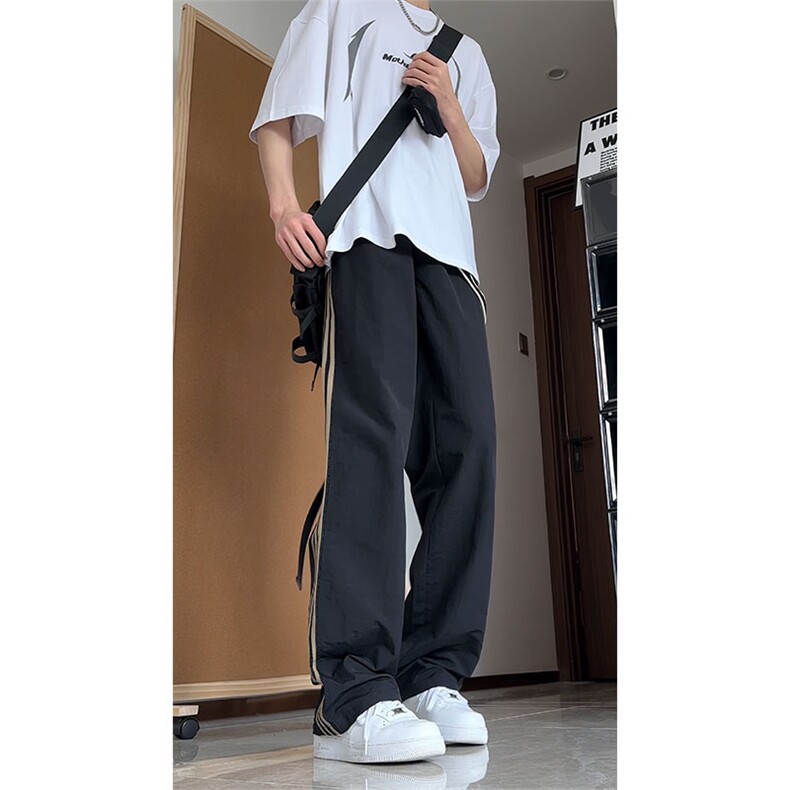 大量现货美式复古薄款条纹伞兵裤男夏季速干休闲裤DY5036-特P35,男装休闲裤,电商A178