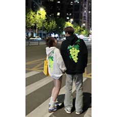 网图有货刺绣葡萄网球毛巾绣连帽卫衣秋冬宽松休闲男女A785-P48，男装卫衣，星座1505