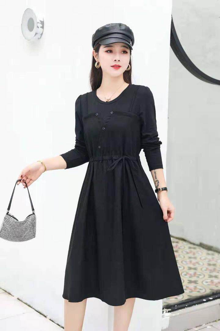 【现货】秋装新款韩版时尚假两件套连衣裙，女装连衣裙，萱萱家