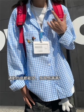XZ809A/SYR38/P55/控78格子面料泡泡纱绣花腊肠狗长袖衬衫，男装衬衫，星座809A(原222-1)
