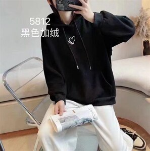 2021冬装新款韩版加绒加厚卫衣,女装卫衣/绒衫,依露奇