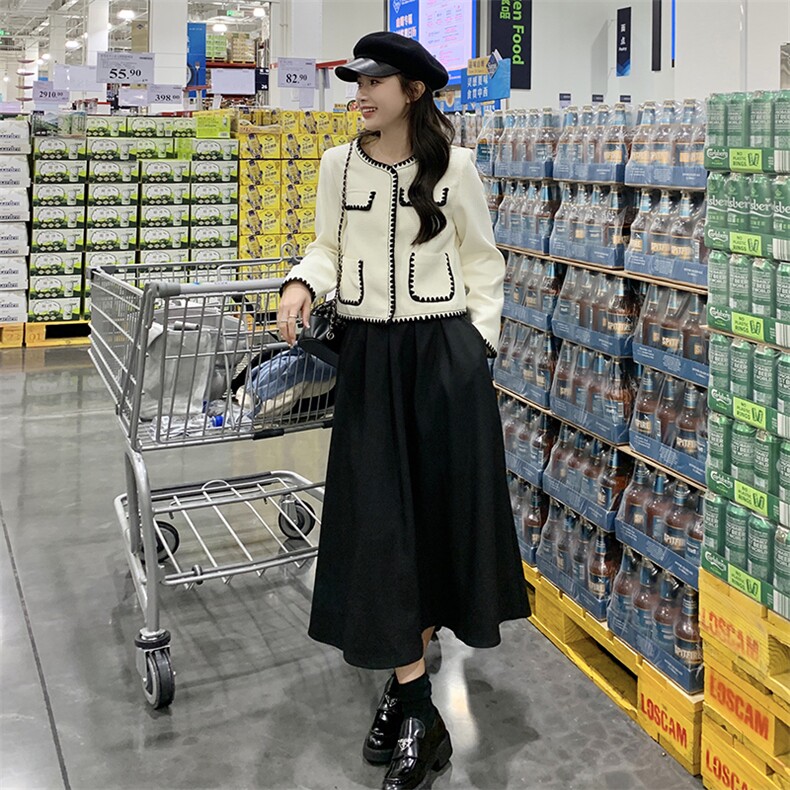 法式小香风连衣裙套装女2024年初秋新款气质高端减龄半身裙两件套,女装套装/套裙,浙宝210（原浙宝191）