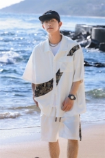 1小熊短衬男+短裤大码M-5XL情侣套装92%聚酯纤维8%氨纶TZ77057P70，男装牛仔裤，星座226-2
