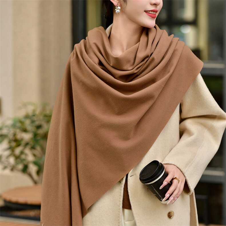 秋冬保暖仿白标围巾柔软舒适休闲简约，围巾，雪迪羊绒