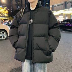 蓝色立领棉服男款冬季加厚保暖宽松棉袄韩版潮牌百搭棉衣外套ZM04，男装棉衣，星座310B-1