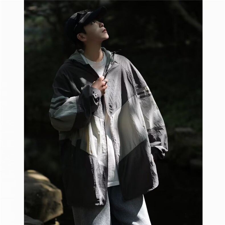 防晒衣青春流行新款潮流风衣潮简约拉链日系男时尚FW9242-P45,男装风衣,星座1109-3