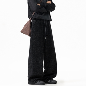 深度库存春装新款斜条纹银丝宽松阔腿休闲裤男裤运动裤K10217-P30，女装休闲裤，电商A099
