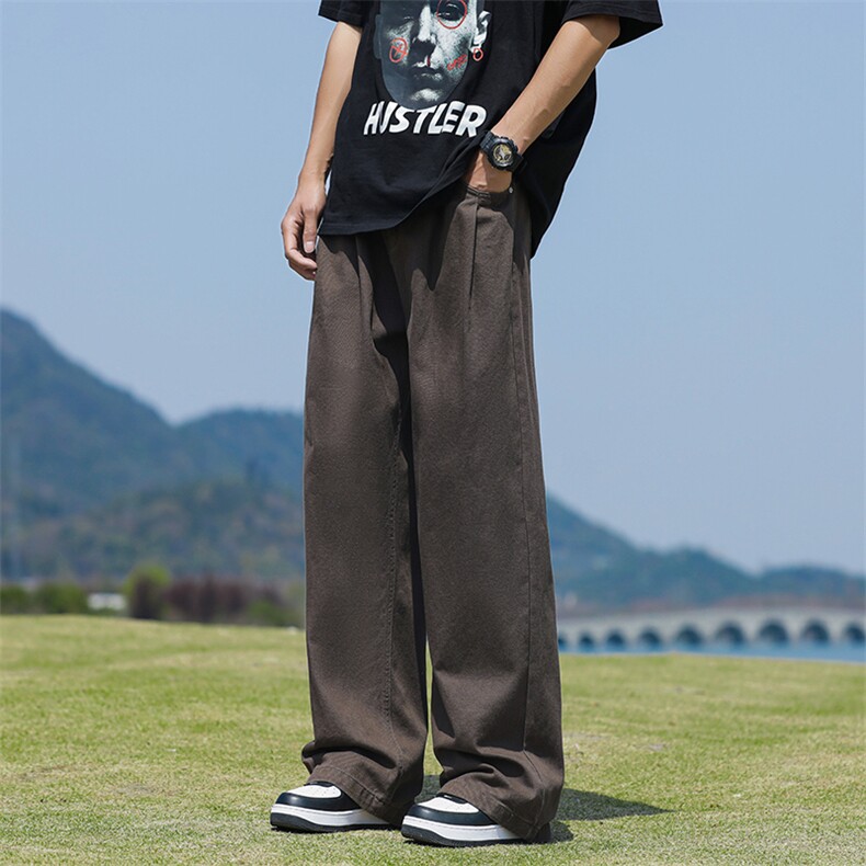 得物品质夏款男裤纯棉直筒宽松直筒宽松休闲长裤h890P50,男装休闲裤,星座1013-1