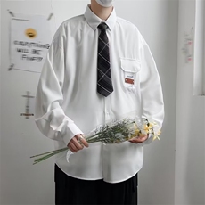 春秋季外套男痞帅宽松潮流休闲港风夹克简约褂子潮bf衬衣2229/P40，男装夹克，星座506