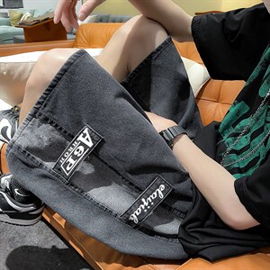 2023夏季韩版潮流牛仔五分裤新款韩版宽松百搭阔腿裤 K3587-P38图片