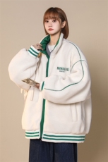 中性冬季夹克男士潮牌ins羊羔绒宽松大码加绒加厚休闲上衣外套，男装棉衣，电商A409-1