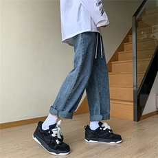 美式复古牛仔裤男款秋季宽松直筒裤高街阔腿长裤子A080-9291-P35，男装牛仔裤，电商A080