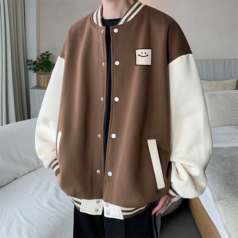 摇粒绒棒球服男大码开衫卫衣男夹克BF86316-P65,男装夹克,电商A040