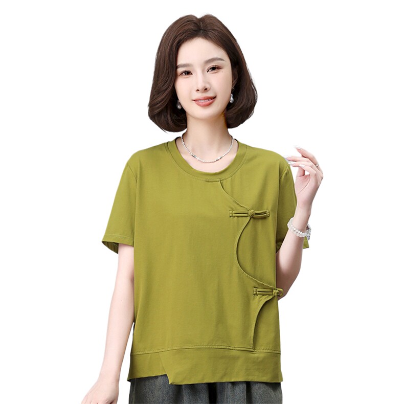 新款女装宽松显瘦短袖T恤时尚百搭舒适棉质上衣夏季必备单品,女装T恤,叶笙衣