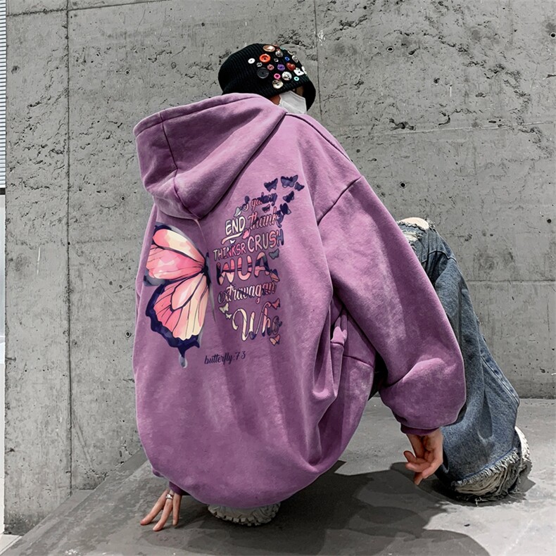 美式重磅水洗复古连帽卫衣潮流大码潮牌做旧XZ517A-BK6677-P68,男装卫衣,星座517A